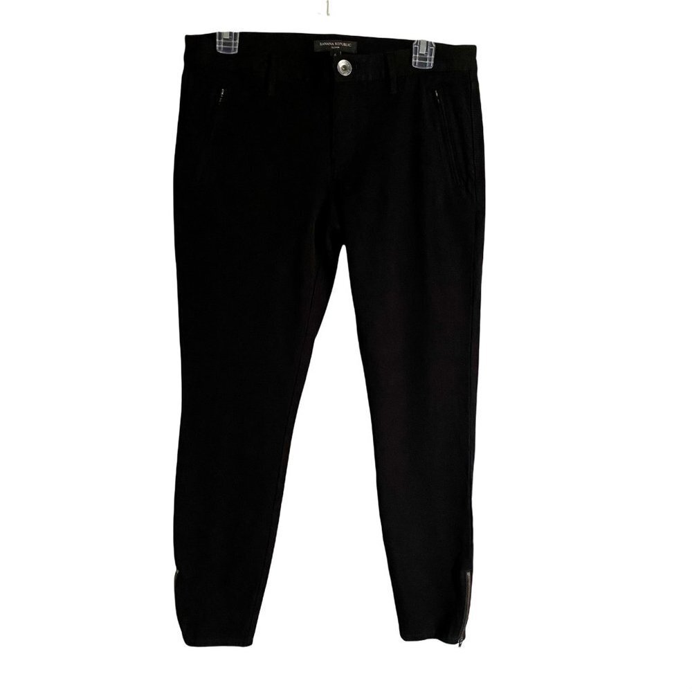 Banana Republic Black Sloan Moto Pants with Ankle Zip Size 6
